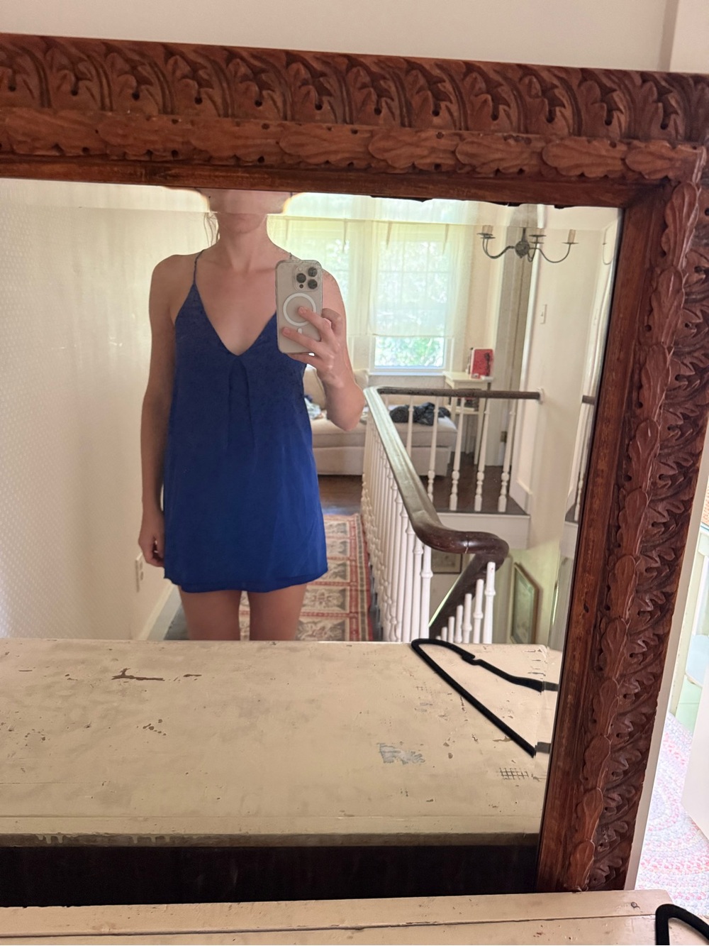 Alice + Olivia royal blue silk mini dress